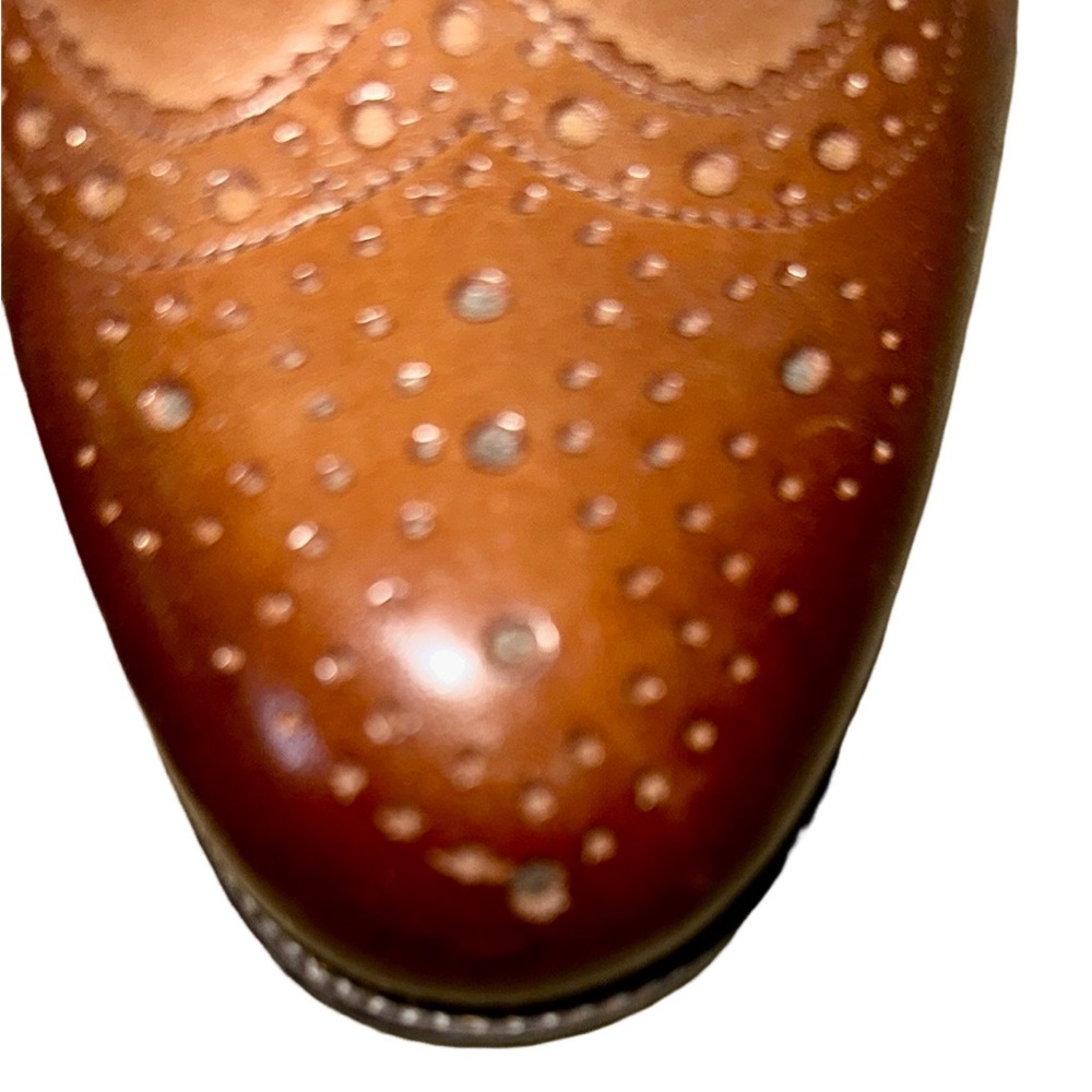 Stacy Adams Shoes Mens 9.5W Cognac Garrison Wingtip Oxfords 24916-221 Brown - Picture 13 of 13